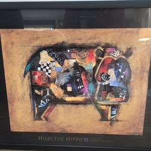 640 Hilde The Hippo Framed Print 21" John Douglas Phoenix Art Group